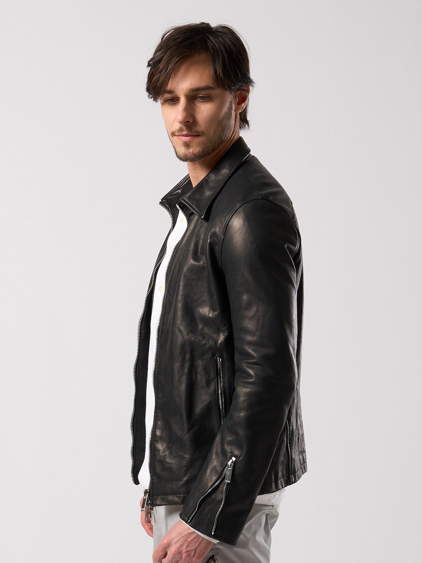 【予約品 4月19日(日) 18時締切】leather single riders / レザーシングルライダース / ブラック