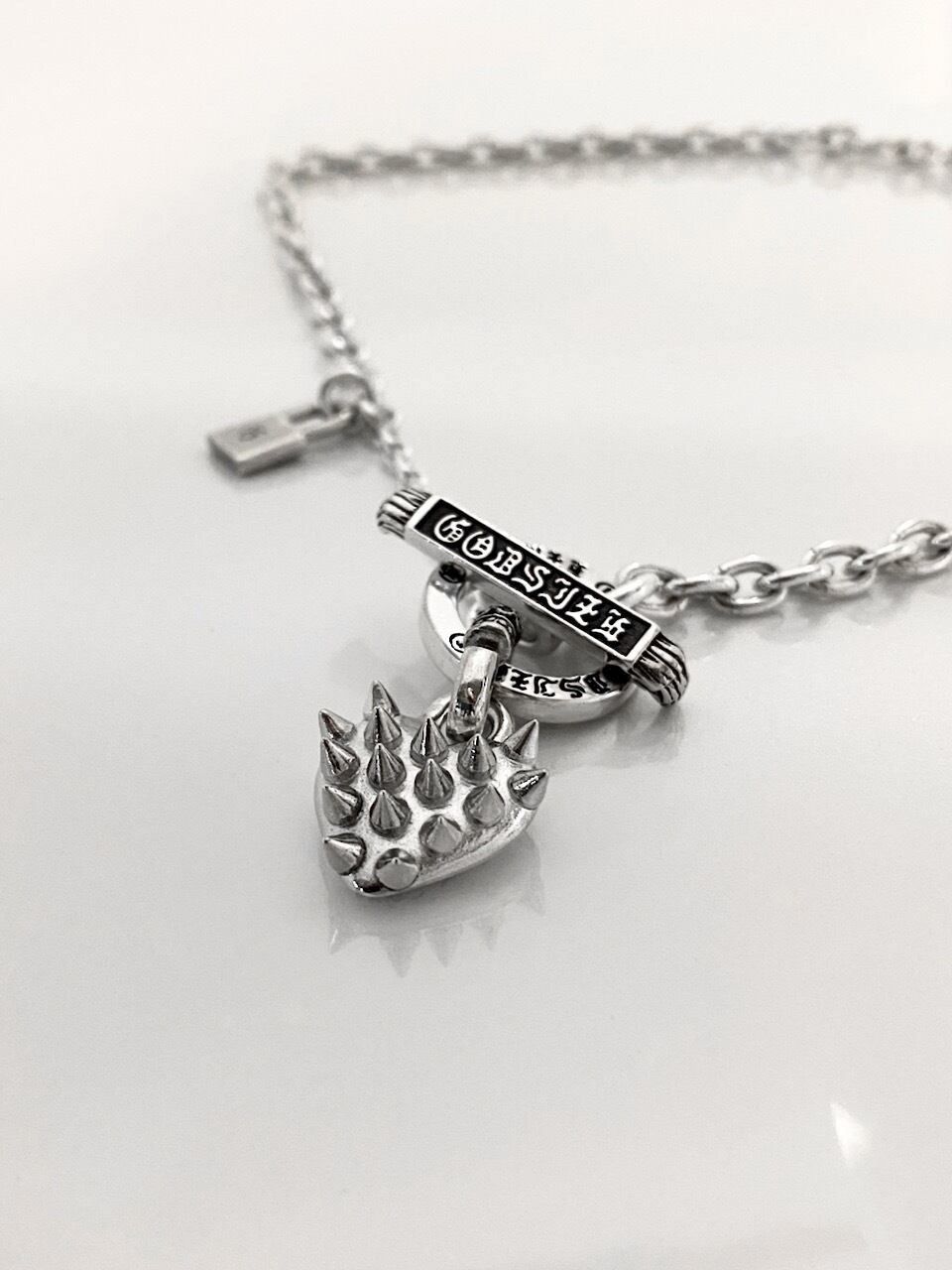 《受注生産》 CHAIN NECKLACE T-BAR [SPIKE : HEART] / スパイクスハートTバーネックレス/ 注文から2～3週間後入荷予定