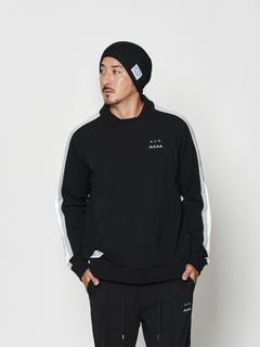 【予約品 10月9日(木) 締切】muta Polo Crewneck / 衿付スウェット / ブラック【Acanthus × muta MARINE】