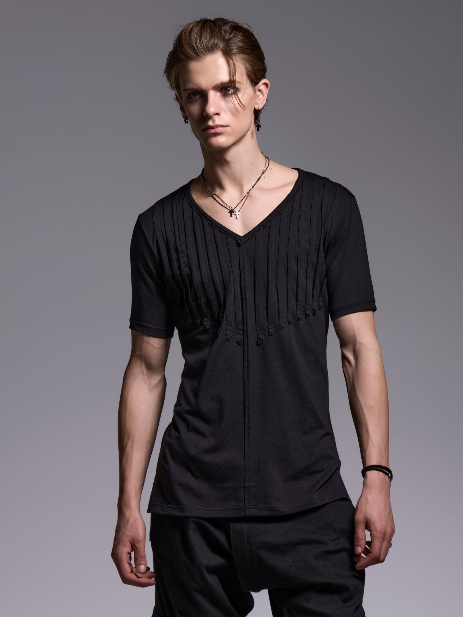 【予約品 1月4日(日) 締切】CutFrill-T / カットフリルTシャツ / ブラック