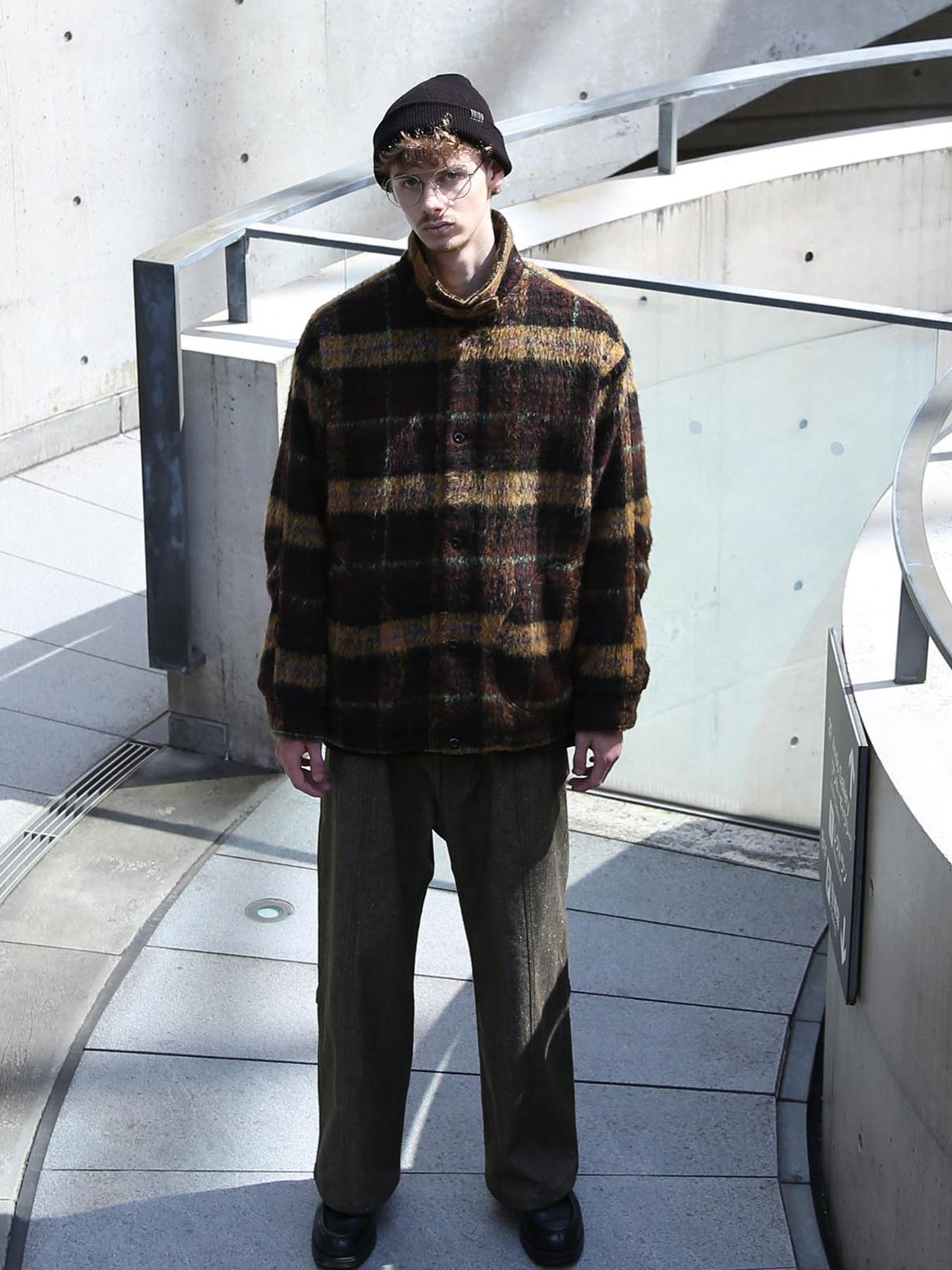 【予約品】WOOLY JKT / ブラウン×マスタード【QUOLT】
