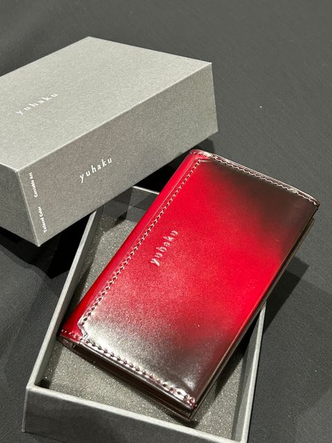 コードバン 名刺入れ 25枚収納YAC161 Wine 【 yuhaku】