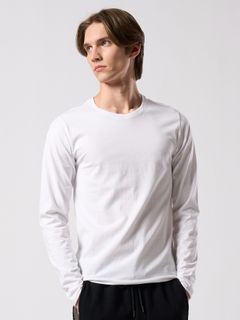 【予約品 4月19日(日) 18時締切】slim cut-off crew-neck L/S / スリムカットオフ クルーネック ロングスリーブ / ホワイト