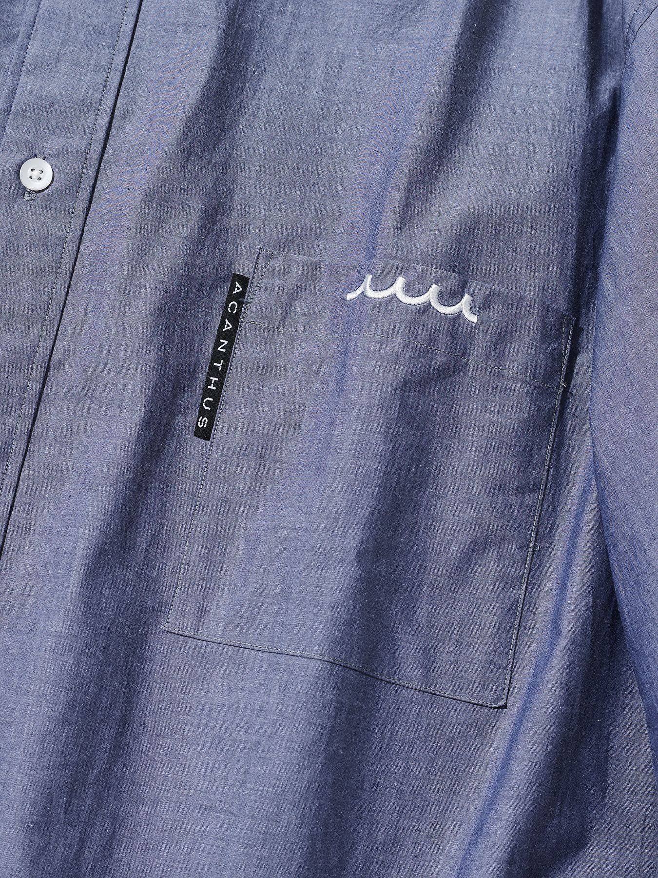 【予約品 10月9日(木) 締切】muta Oversized Band Collar Shirt / バンドカラーシャツ / ネイビー【Acanthus × muta MARINE】