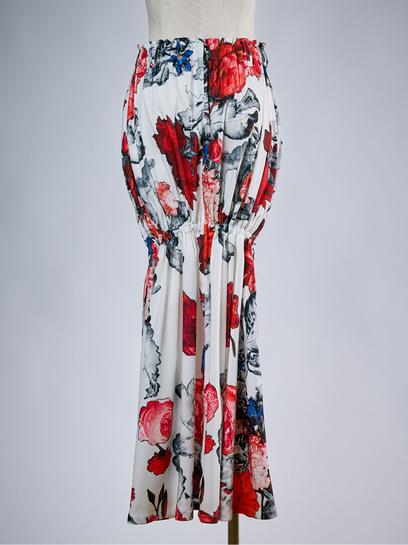 【予約品 10月26日(月) 締切】THEONENESS-FLORA Shirring Skirt / シャーリングスカート / ホワイト