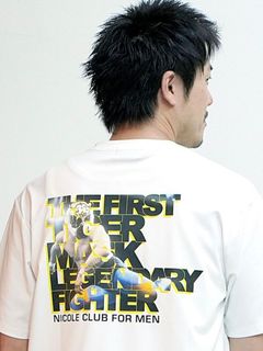＜初代タイガーマスクプロレスコラボ半袖Tシャツ ホワイト接触冷感【 NICOLE CLUB FOR MEM】