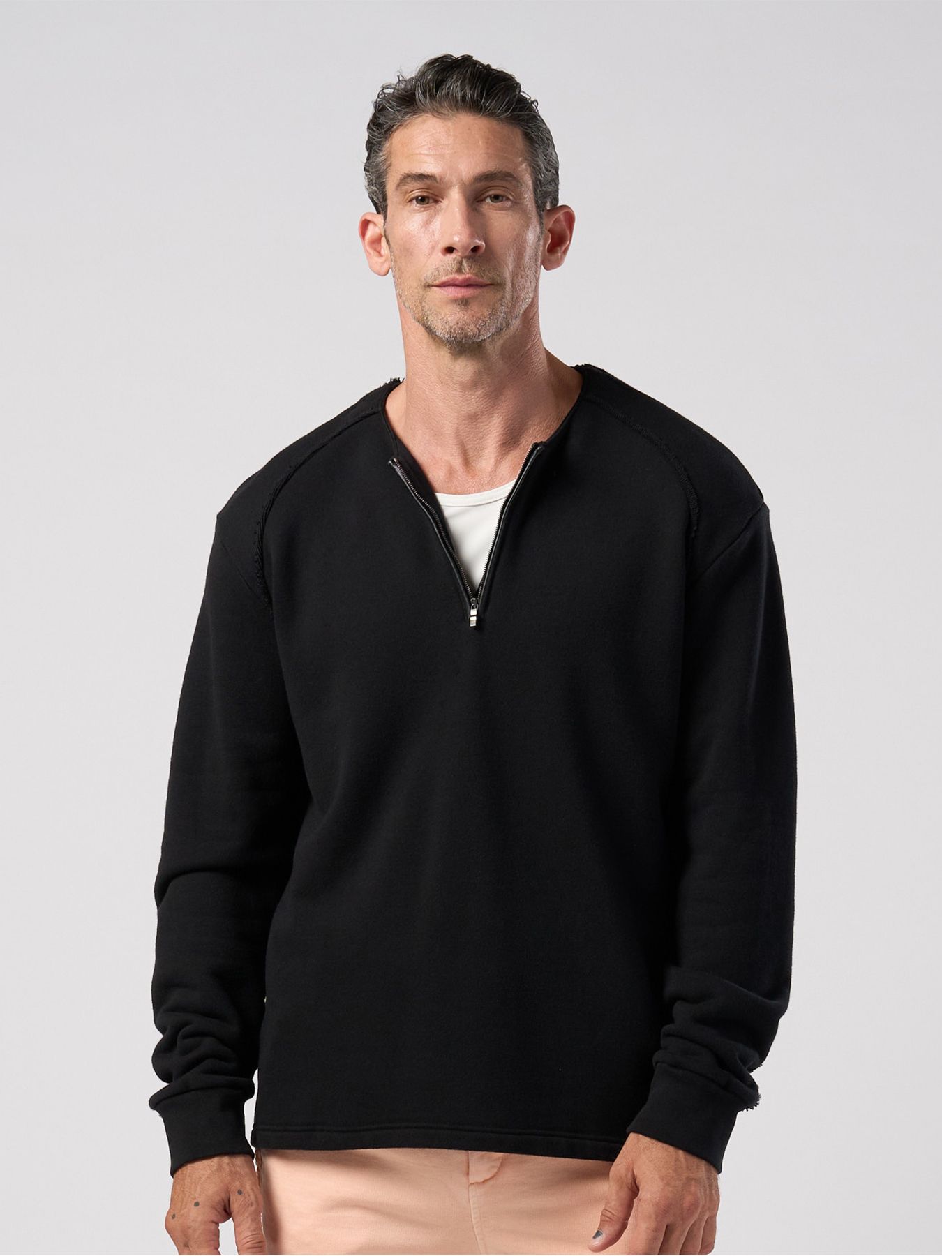 【予約品】soft luxe urake half-zip sweatshirt / プレミアム裏毛 ハーフジップスウェット / ブラック