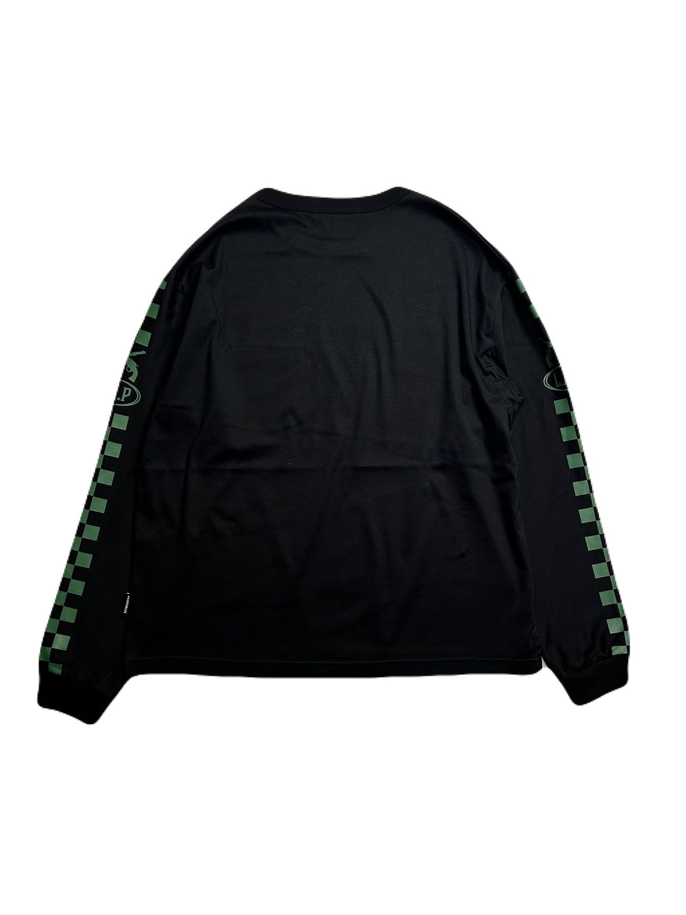 【予約品 8月10日(日) 締切 】CHECKER L/S T / チェッカー ロングスリーブ Tシャツ / ブラック×グリーン