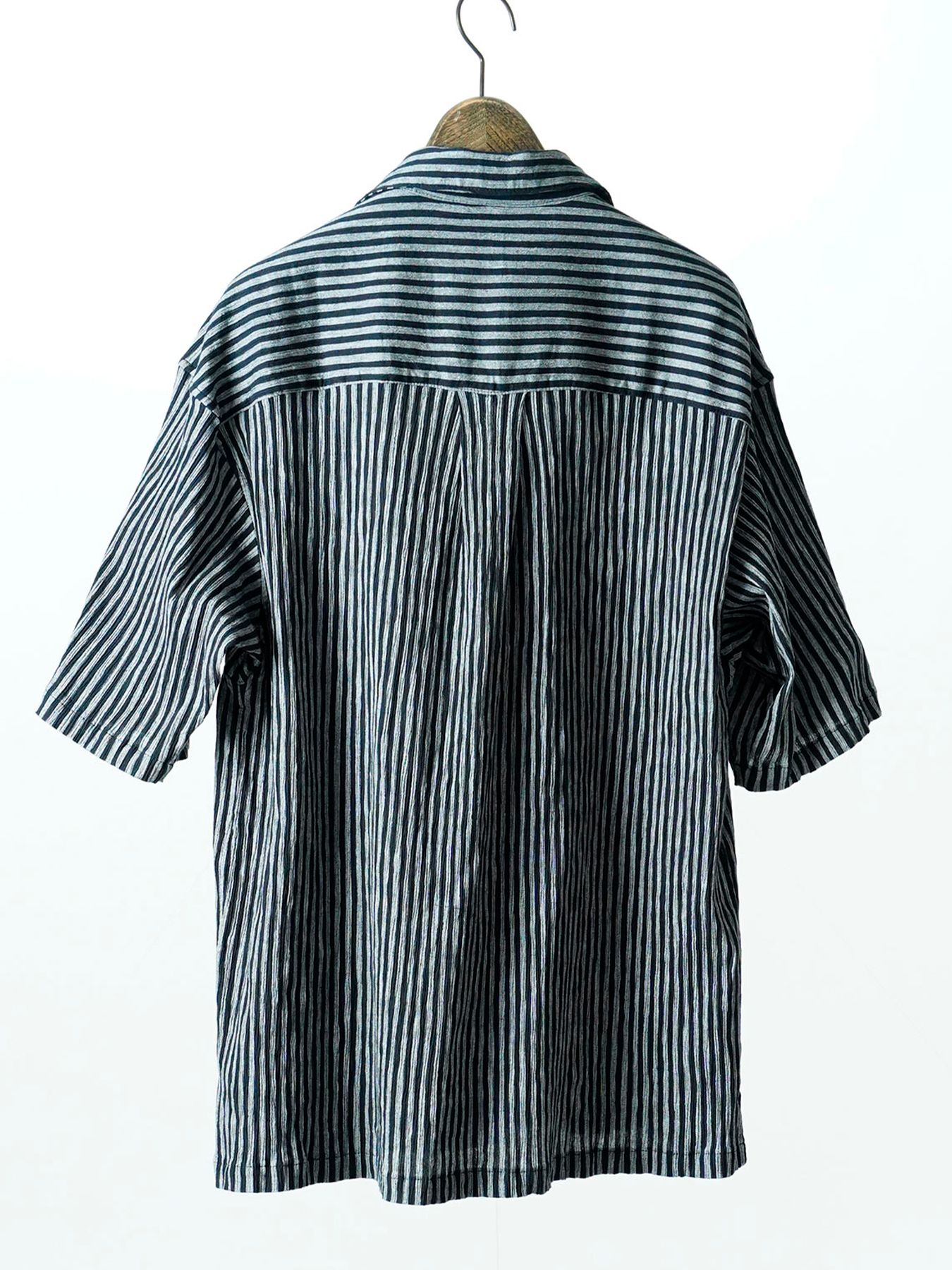 【予約品 11月9日(月) 締切】TAKASHIMAYORYUSHIRT / ストライプ プルオーバーシャツ / ブラック