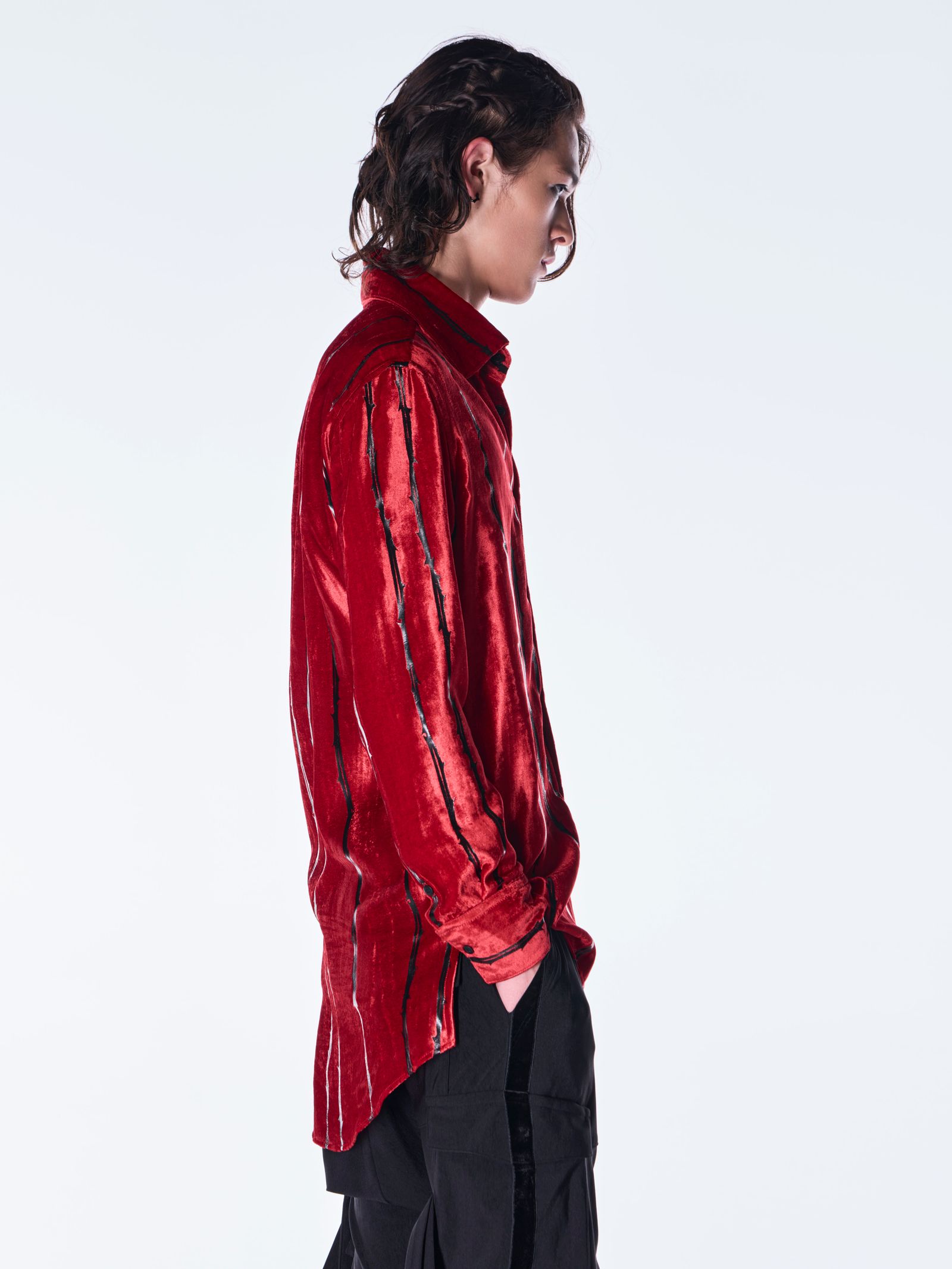 【予約品 6月29日(月) 締切】TOGE Velvet Shirt / ベルベット シャツ / レッド