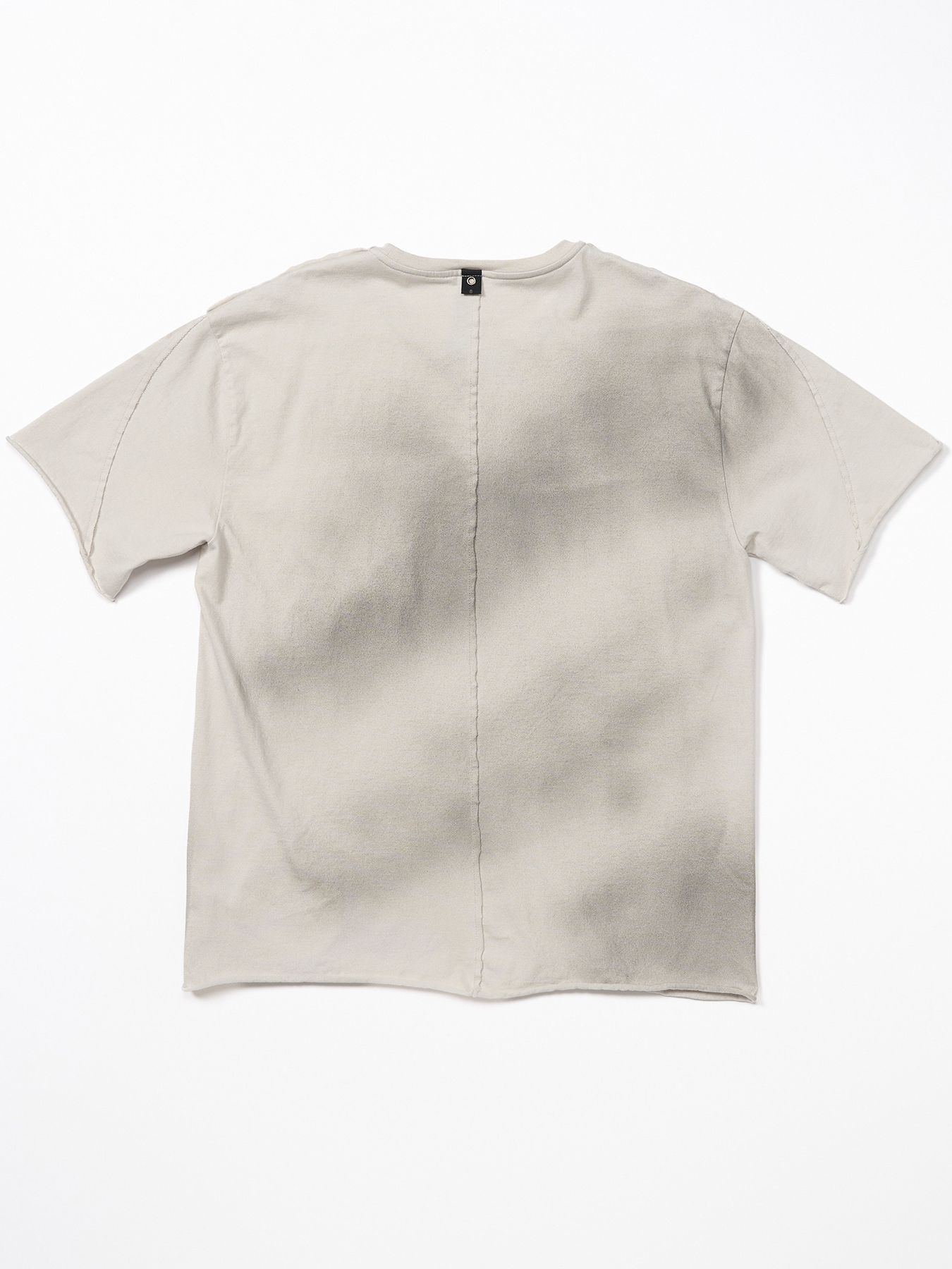 【予約品 9月23日(火) 締切】spray dye leather pocket-T / スプレーダイ レザーポケットTシャツ / グレージュ×シルバー