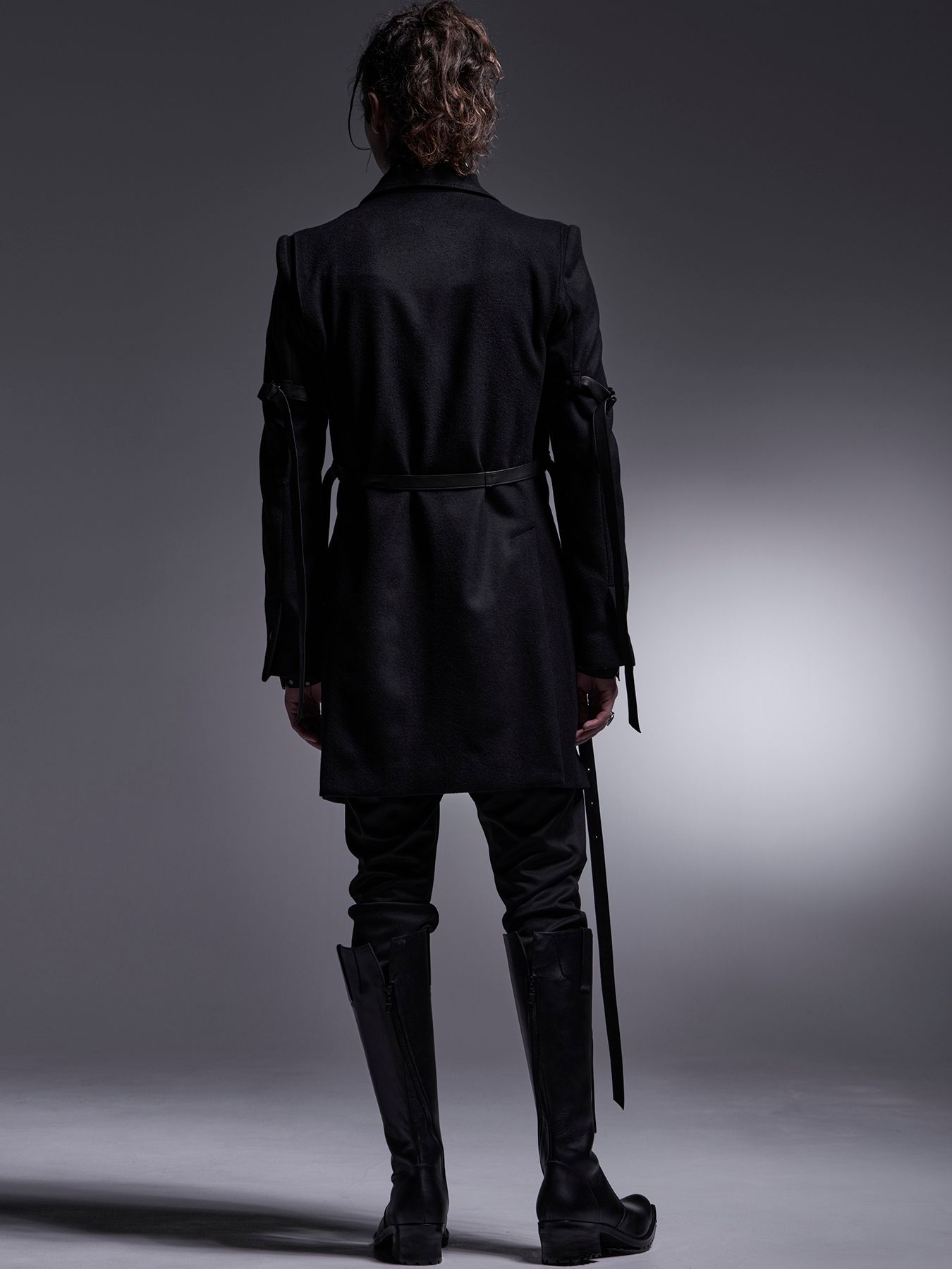 【予約品 7月13日(日) 締切】Belted Peaked Jacket / ベルテッドピークドラペルジャケット / ブラック