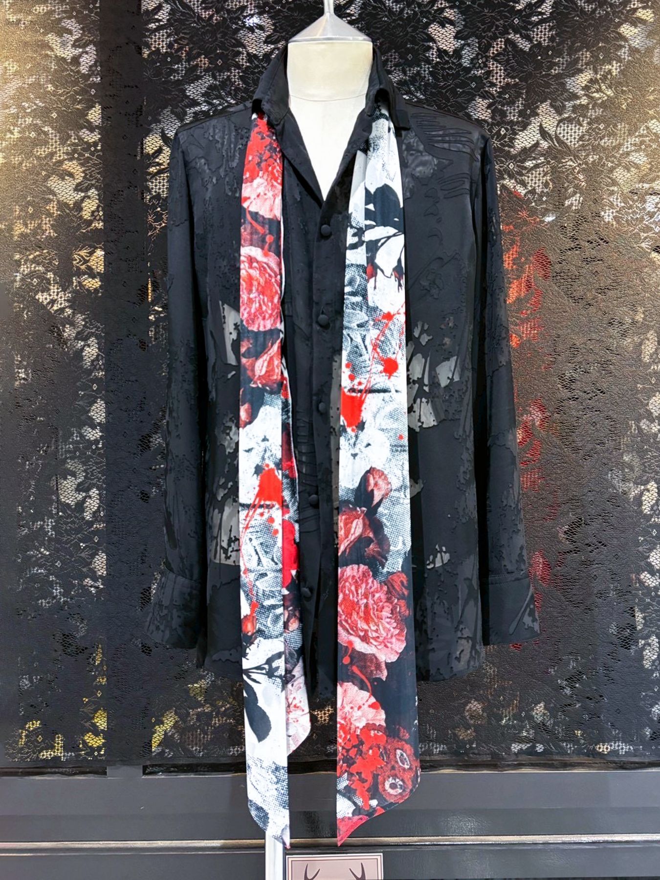 【予約品 1月4日(日) 締切】Stole / ストール / ブラックフローラ