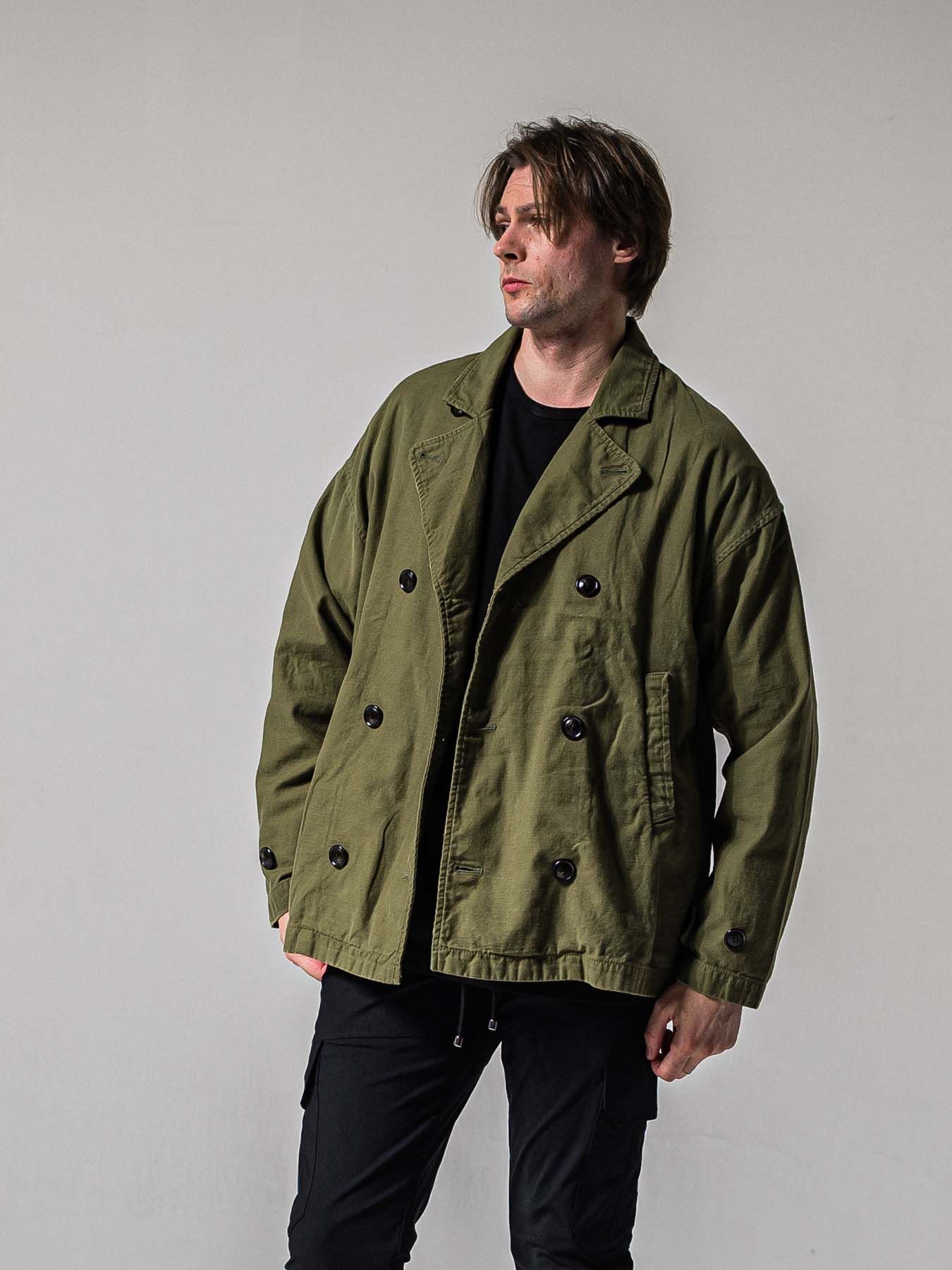 【予約品 11月16日(日) 締切】MV OVER PCOAT / オーバーサイズ ピーコートジャケット / カーキ