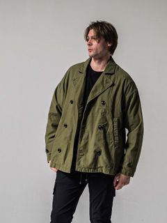 【予約品 11月16日(日) 締切】MV OVER PCOAT / オーバーサイズ ピーコートジャケット / カーキ