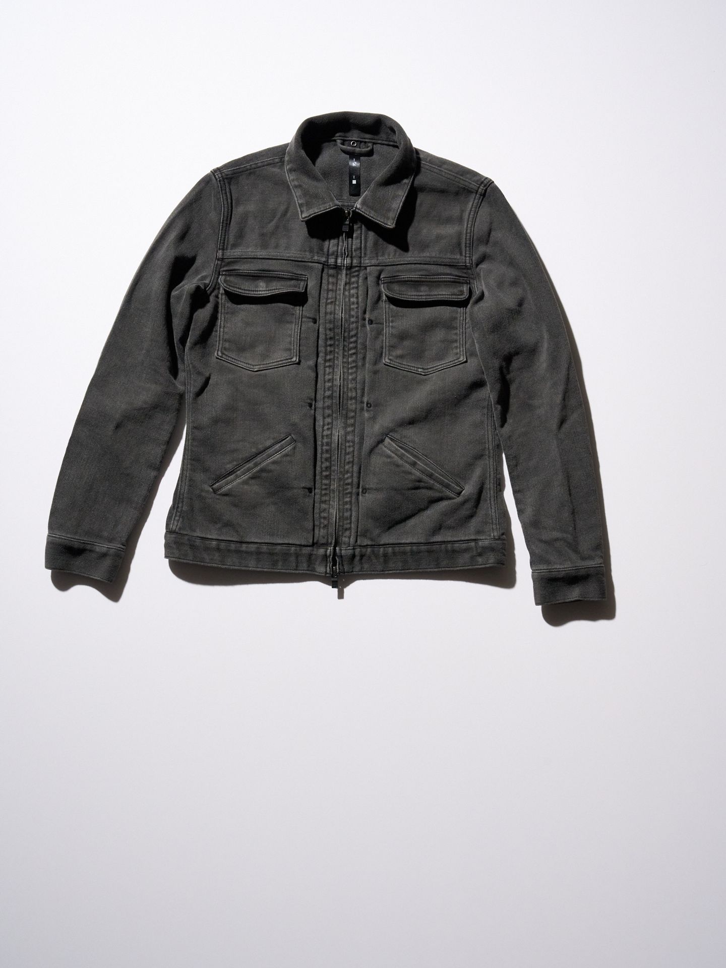 【予約品9月19日 10時締め】 denim jersey zip blouson / ブルゾン / usedブラック