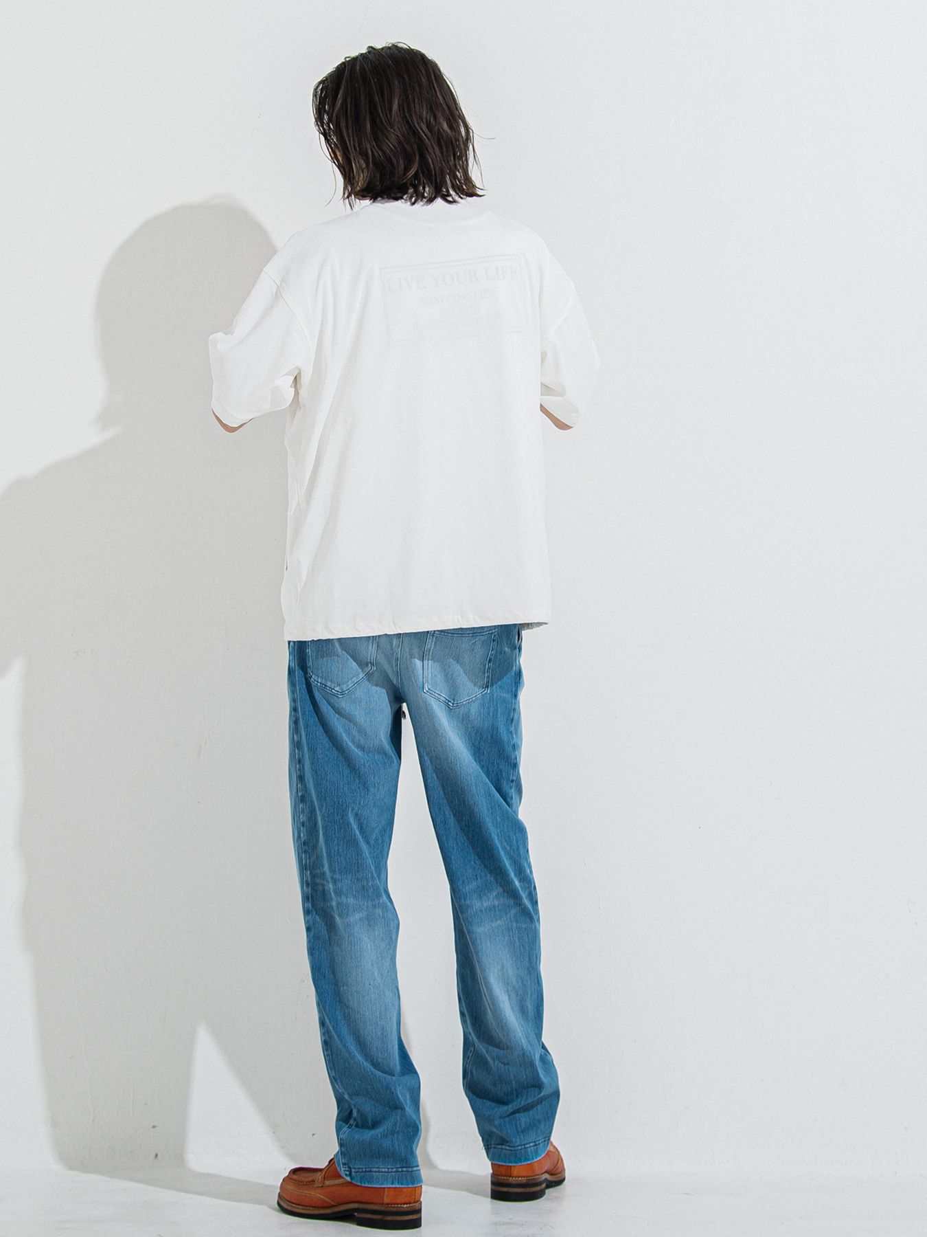 DENIM JERSEY WIDE PT / デニムジャージワイドパンツ / ライトインディゴ