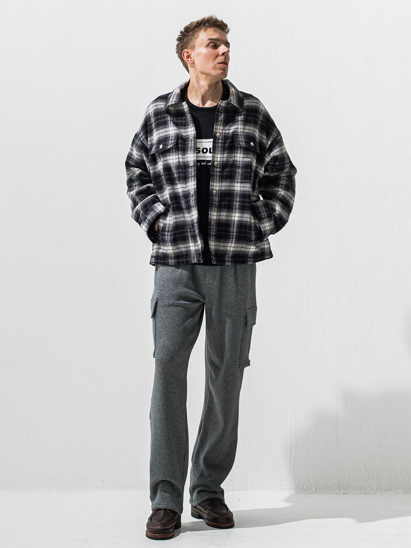 【予約品 9月6日(日) 締切】OLD SLUB CHECK JK / ヴィンテージ ネルジャケット / ブラック