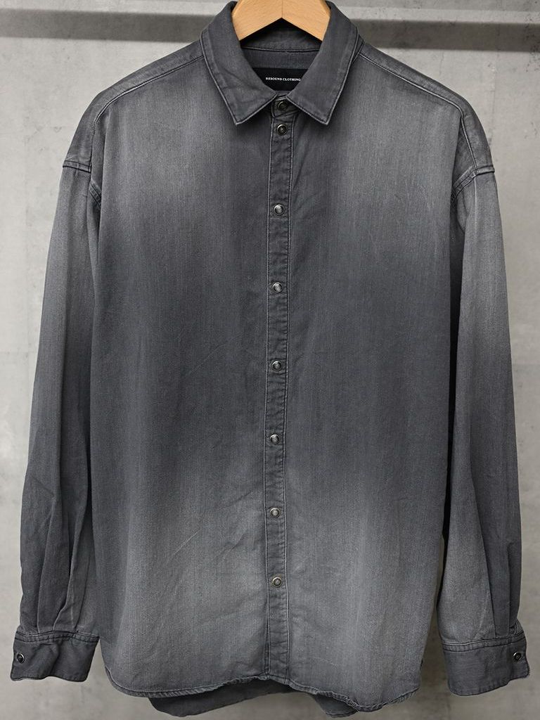 《予約11月17日19時締め》 denim jack shirts / デニムシャツ / ブラックused
