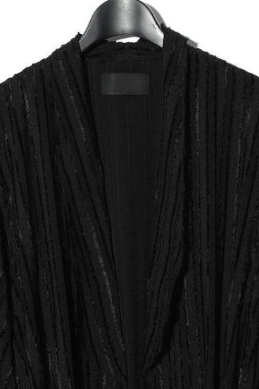 Cut Jacquard Striped Long Shirt Gown / BLACK 【ys Yuji SUGENO】
