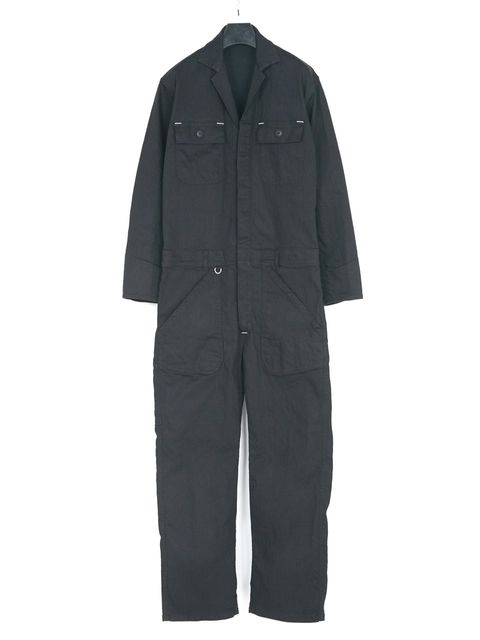 10oz Organic Cotton Stretch Denim Engineer Coverall / 10oz オーガニックコットン ストレッチデニム エンジニア カバーオール / Over Drive / ブラック