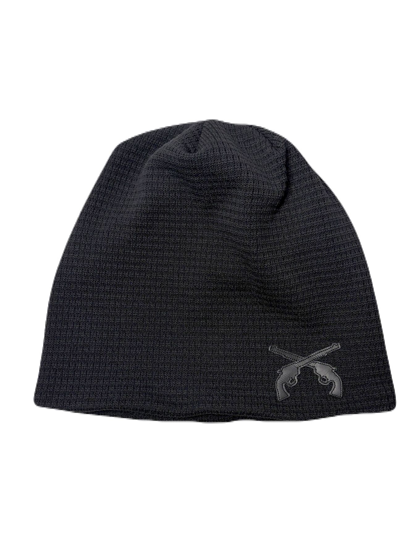 【予約品 】CROSSGUNPATCH BEANIE / クロスガンパッチ ビッグワッフルビーニー / ブラック×ブラック
