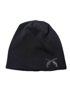 【予約品 】CROSSGUNPATCH BEANIE / クロスガンパッチ ビッグワッフルビーニー / ブラック×ブラック