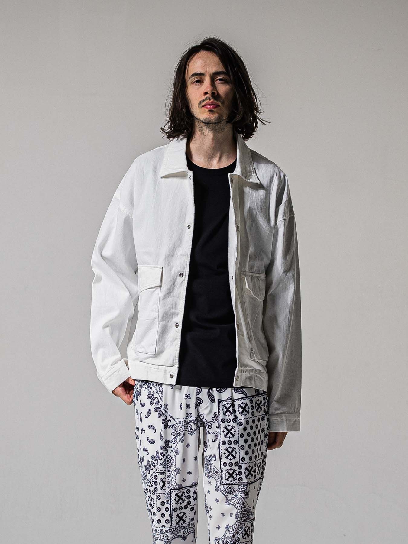 【予約品 11月16日(日) 締切】LDENIM AG FLIGHT JK / ライトデニム ミリタリージャケット / ホワイト