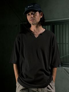 【予約品 11月9日(月) 締切】ALTNECKTEE / 変形ネックTシャツ / チャコール