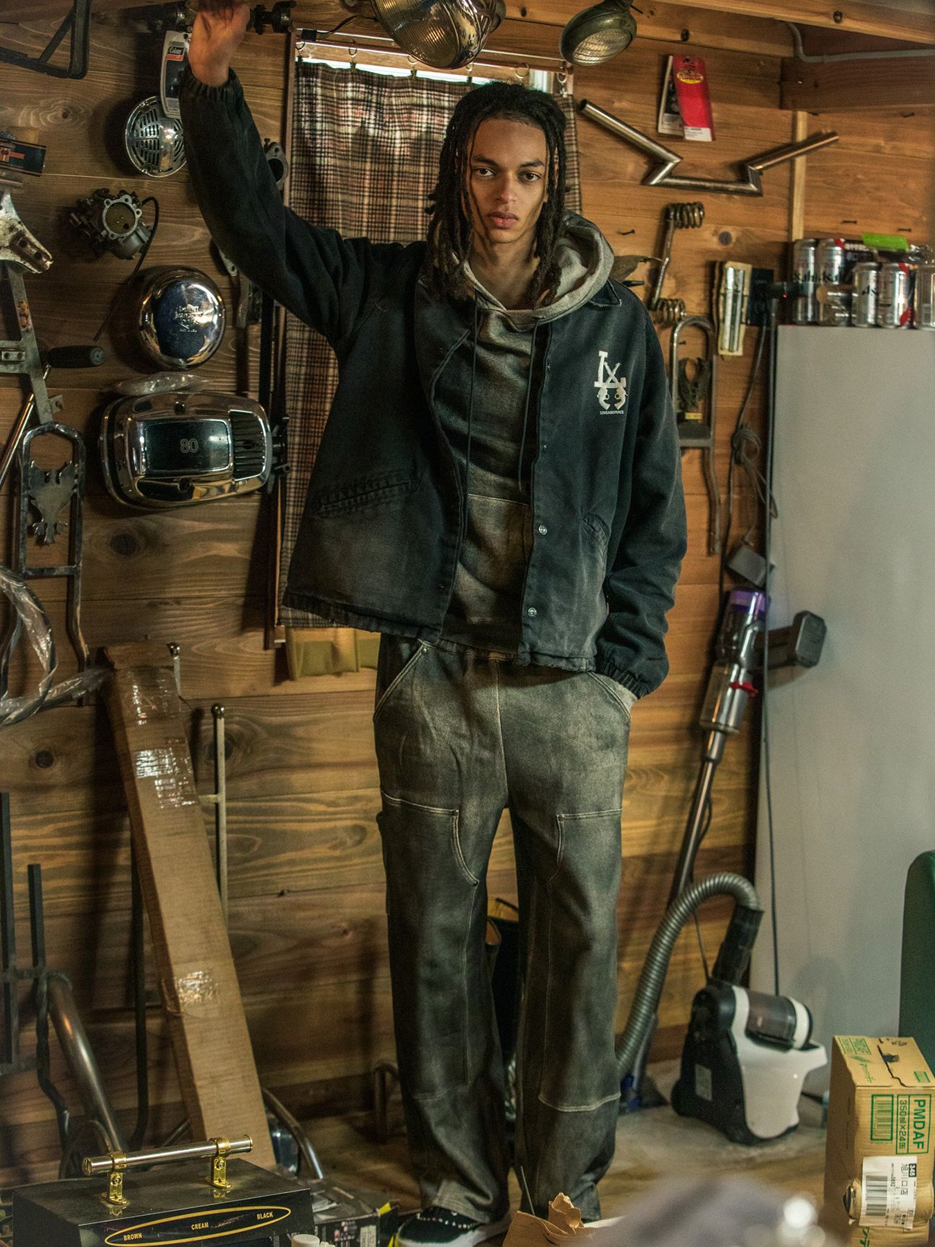 【予約品 3月9日(月) 18:00 締切】LA OXFORD JKT / LA オックスフォード コーチジャケット / ブラック