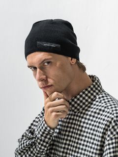 【予約品 9月6日(日) 締切】WOOL KNIT CAP / ウール ニットキャップ / ブラック×RCタグ