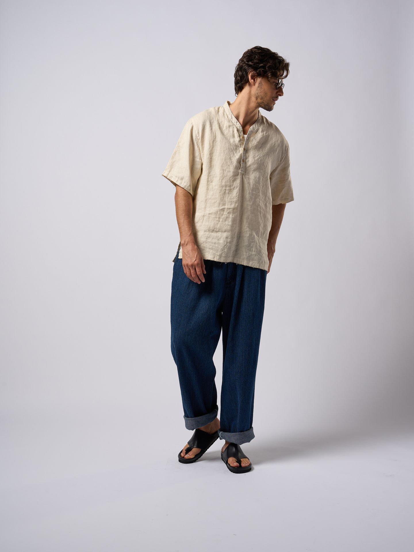 【予約品9月16日 10時締め】 smart collar pullover H/S / シャツ / ライトベージュ