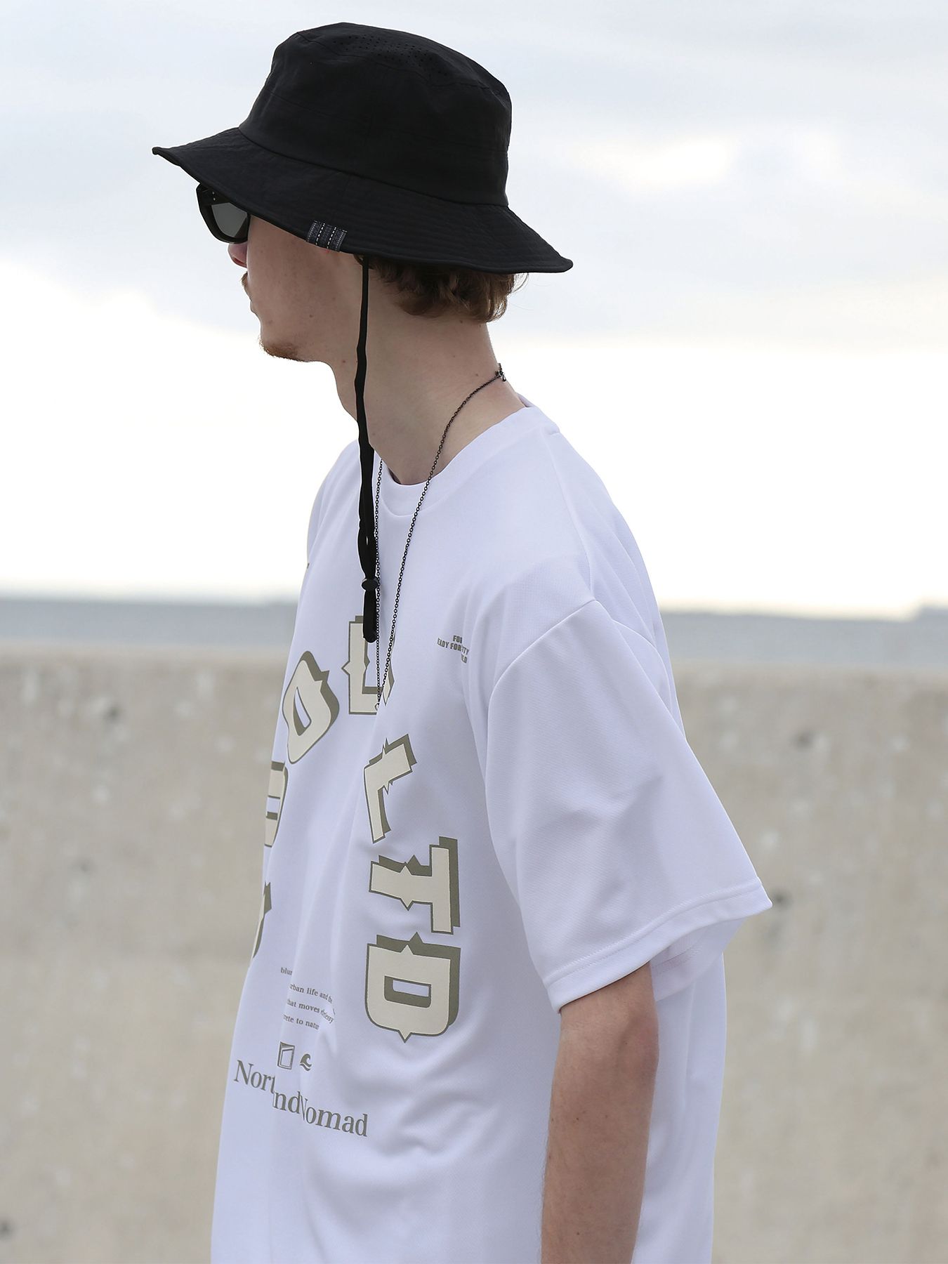 DRY TEE / ロゴプリント ドライメッシュTシャツ / ホワイト【QUOLT】