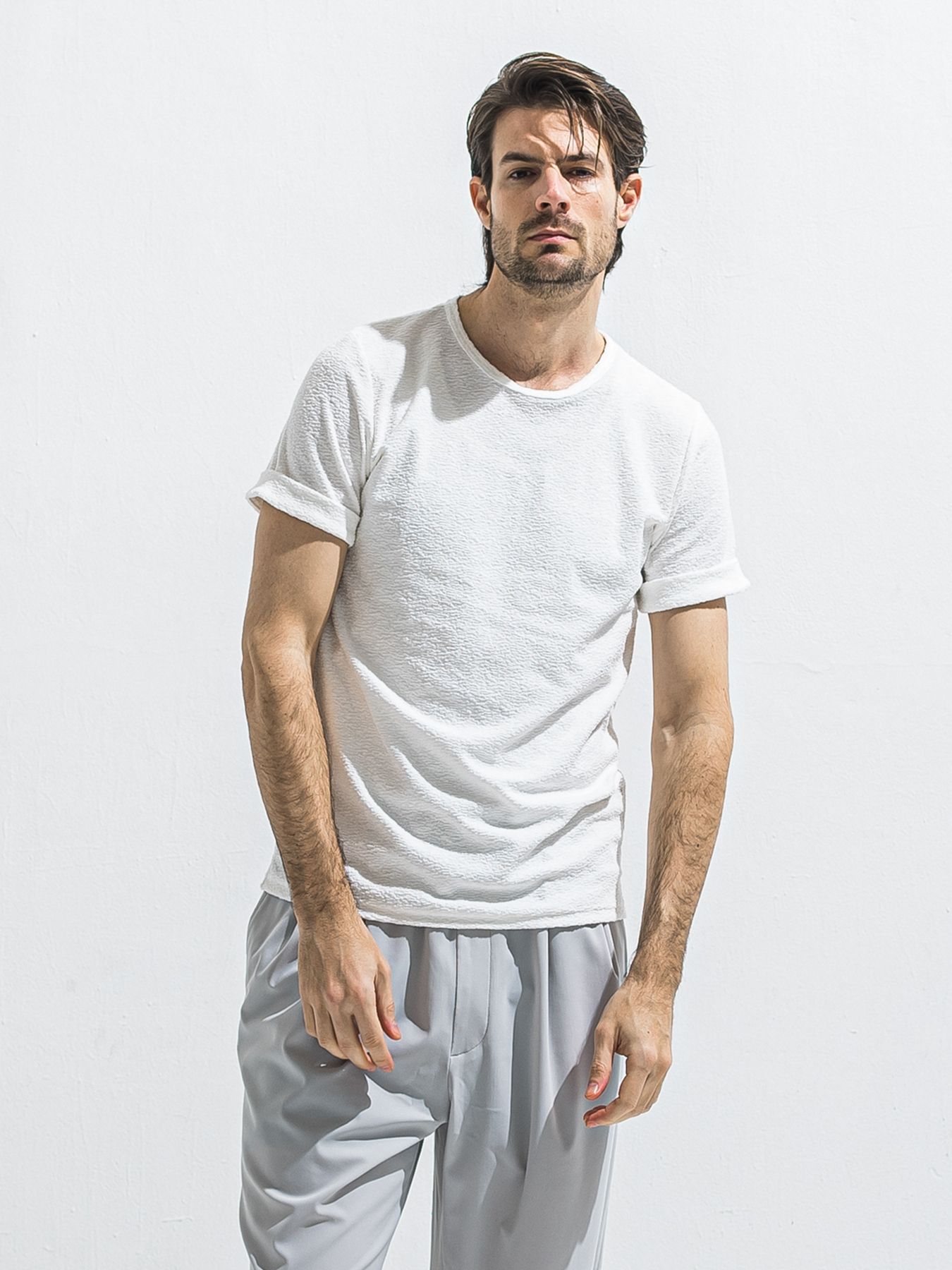 【予約品 2月15日(日) 18:00 締切】PILE ROLL UP TEE / パイルロールアップTシャツ / ホワイト