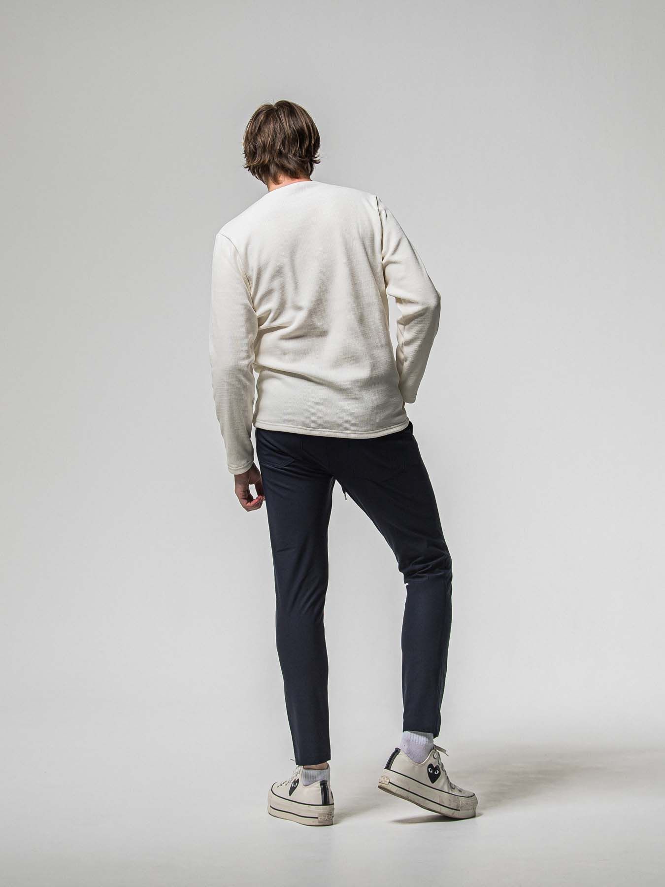 【予約品 8月31日(日) 締切】VELOURS FLEECE THERMAL HENRY / ベロアフリース サーマル ヘンリーネック / ホワイト