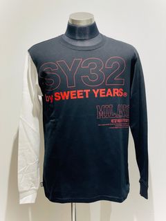 STICK OUT LOGO L/S TEE / ロゴTシャツ / ブラック 【SY32 by SWEET YEARS】