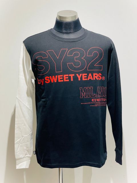 STICK OUT LOGO L/S TEE / ロゴTシャツ / ブラック 【SY32 by SWEET YEARS】