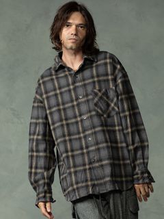 【予約品 7月5日(日) 締切】HAZE FLANNELSHIRTS / フランネルチェックシャツ / チャコール