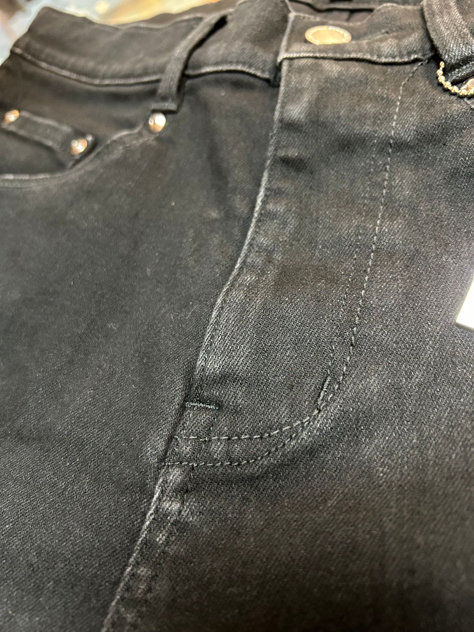 High Power Stretch Denim Semi Sarouel Pants / セミサルエルパンツ /ウオッシュブラック