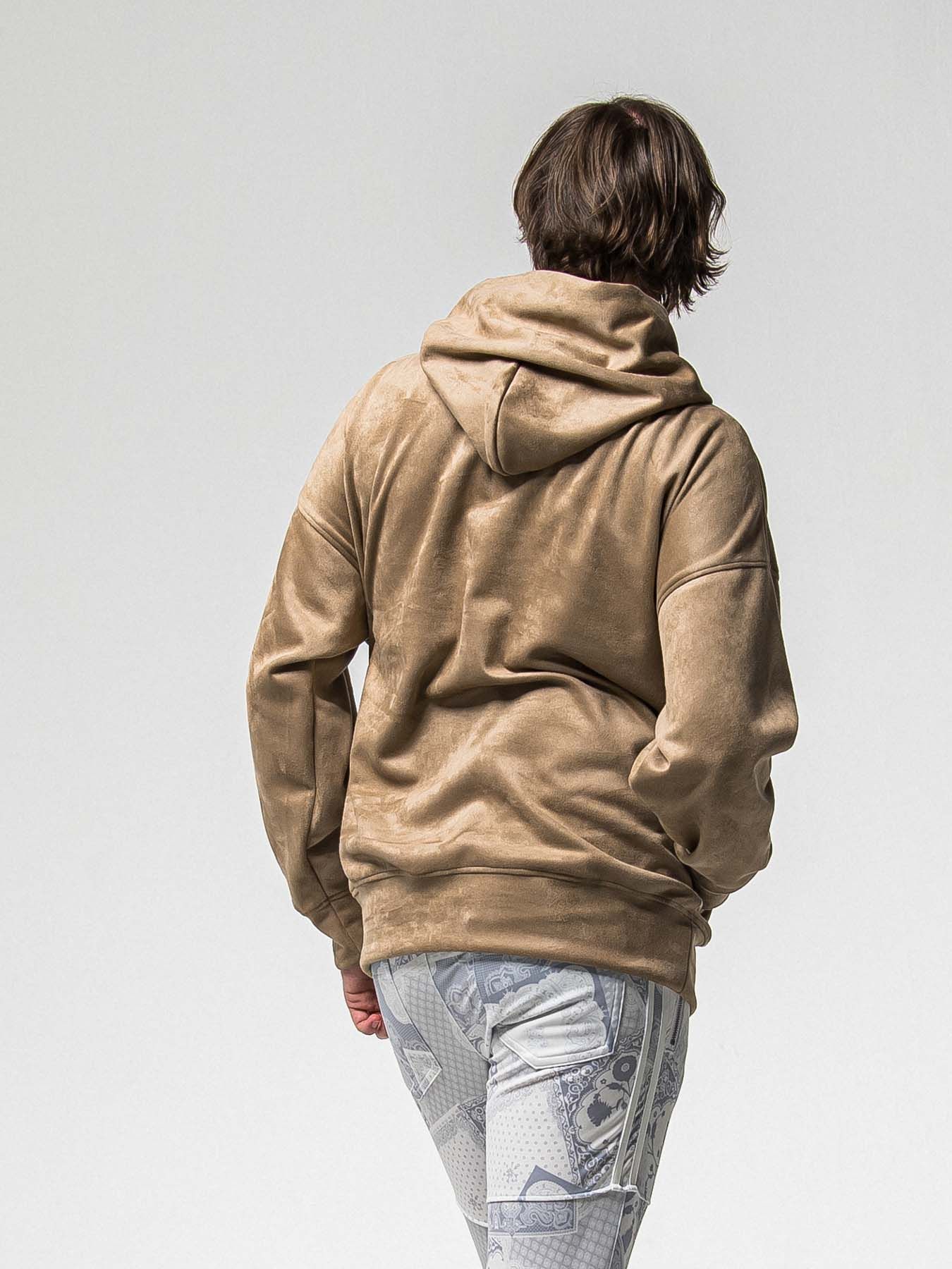 【予約品 8月31日(日) 締切】SUEDE LOOSE HOODIE / スウェード ルーズフーディ / ブラウン