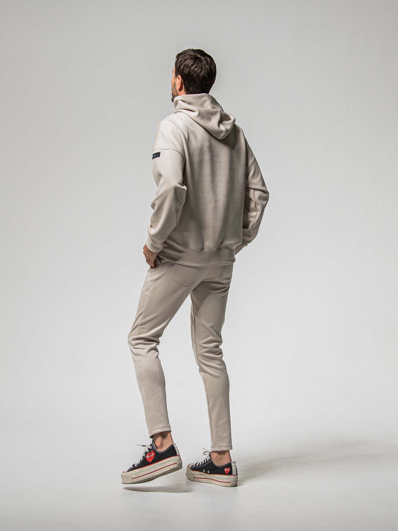 【予約品 8月31日(日) 締切】CHRIS EASY SUEDE TUCK PANTS / クリス イージー スウェードタックパンツ / グレージュ