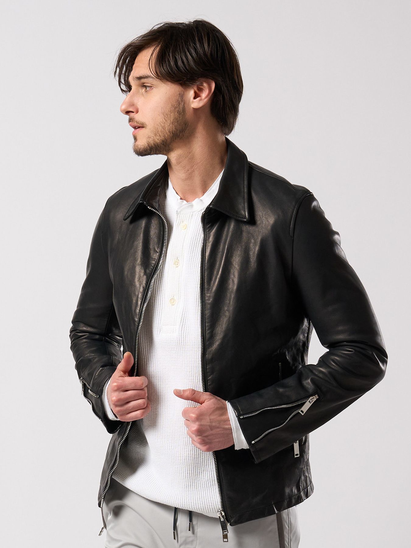 【予約品 4月19日(日) 18時締切】leather single riders / レザーシングルライダース / ブラック