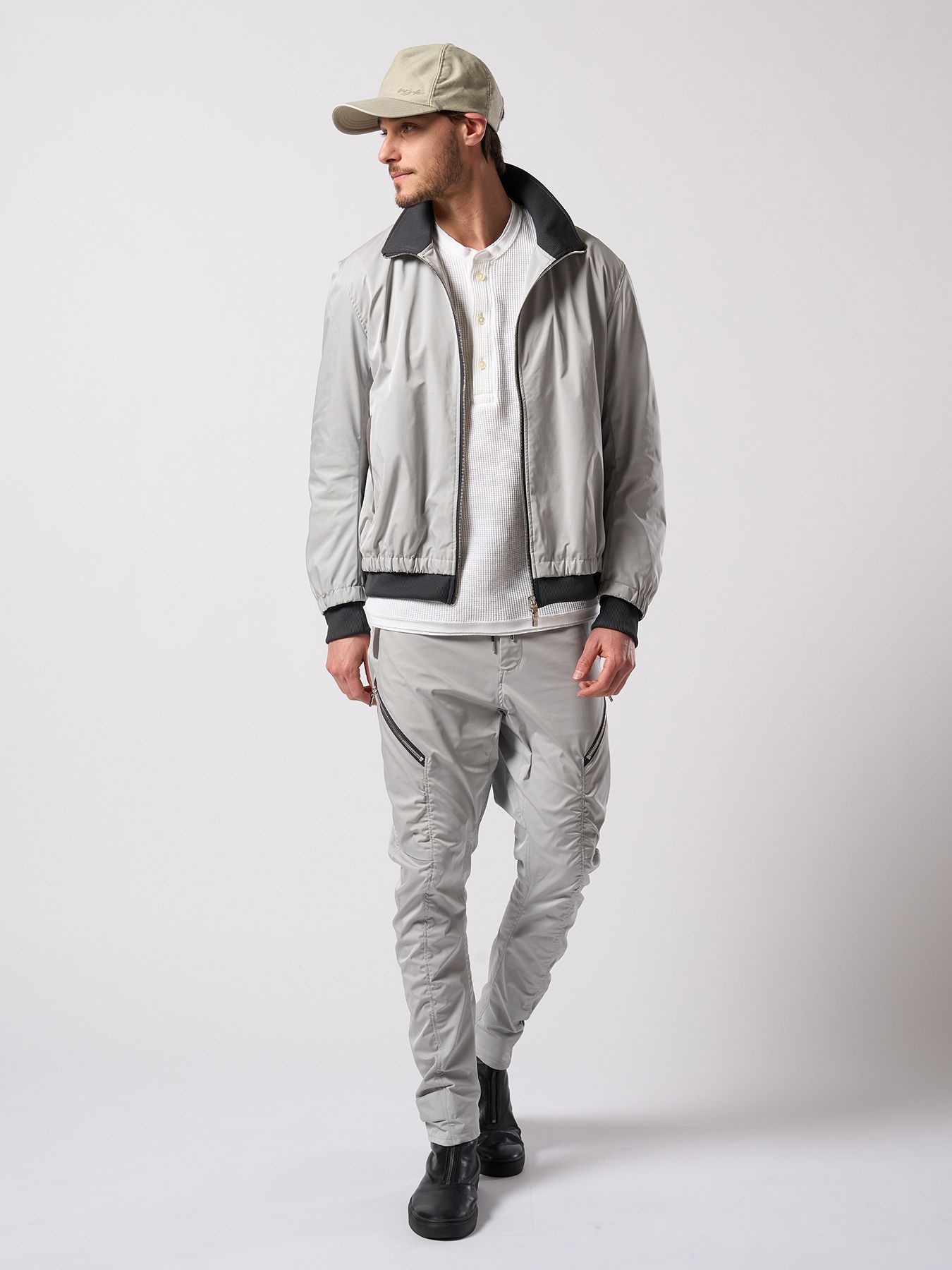 【予約品 4月19日(日) 18時締切】puckering track jacket / パッカリング トラックジャケット / ライトグレー