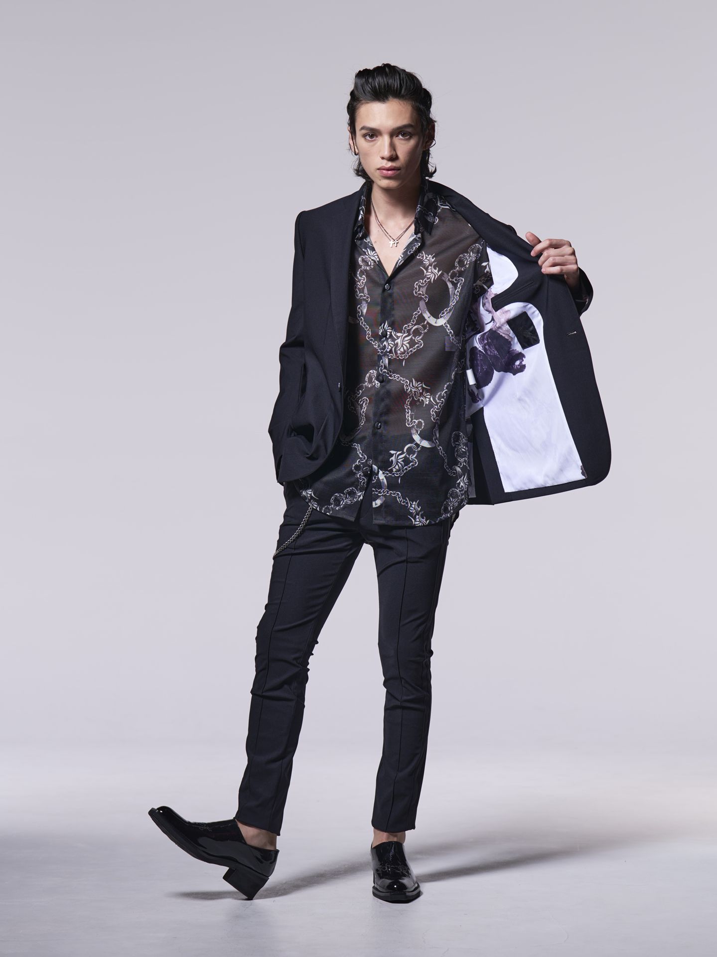 《予約品》 Chain Shirt / シャツ / ブラックチェーンプリント