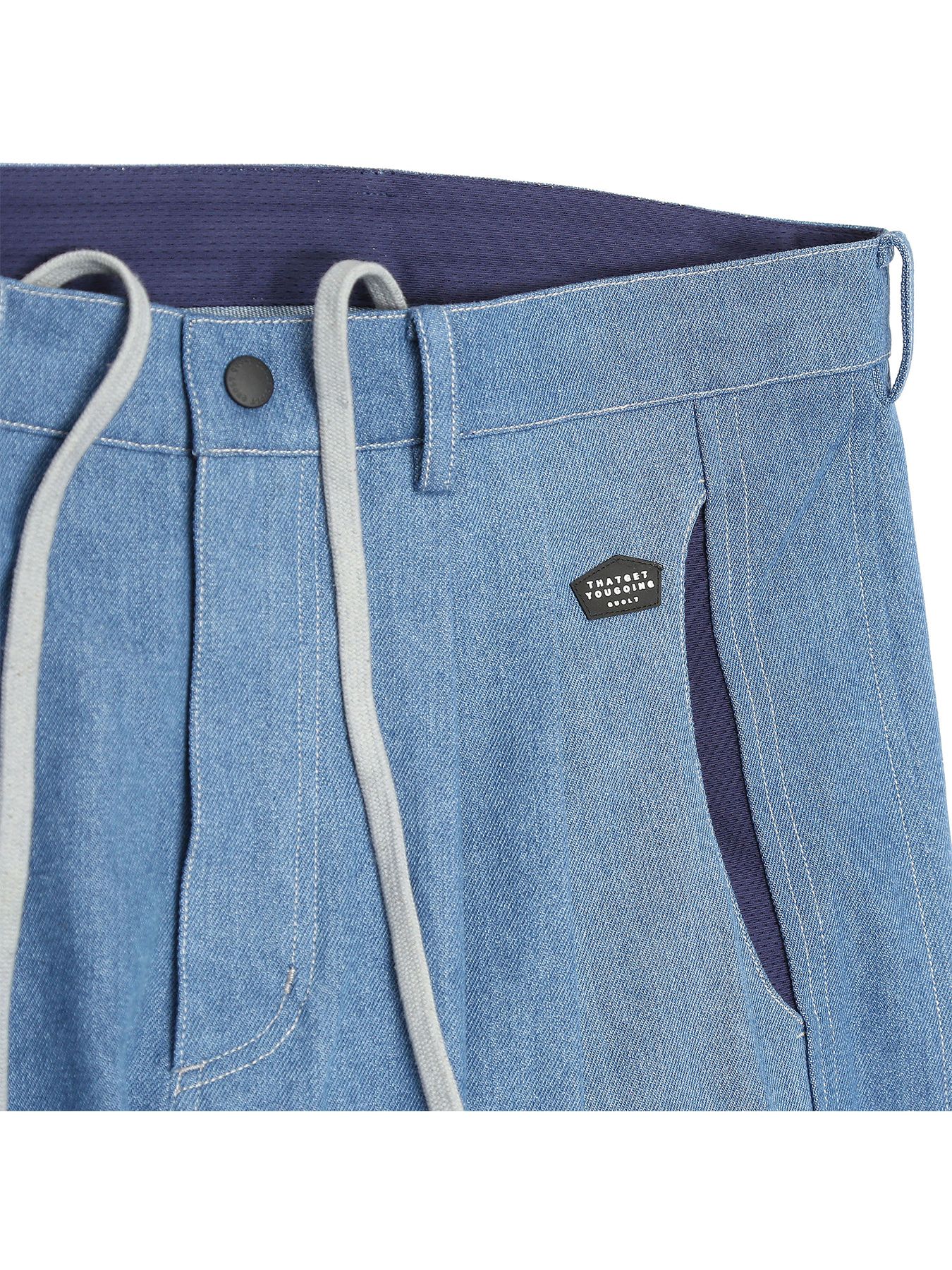 DENIM-MESH PANTS / アイスブルー【QUOLT】