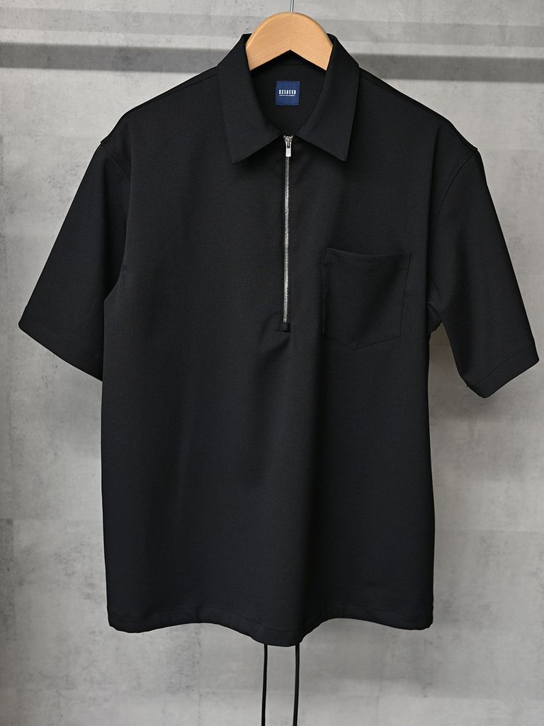 《予約品》 PULLOVER HALF SHIRT  / ハーフジップシャツ / ブラック