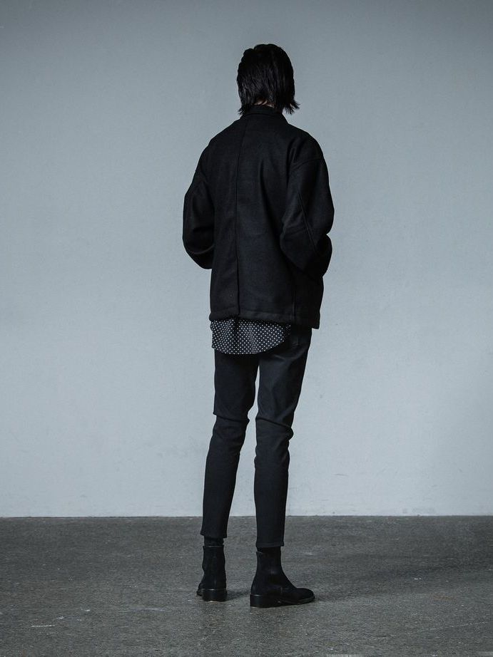 《予約品》 MELTON OVER PCOAT / コートジャケット / ブラック