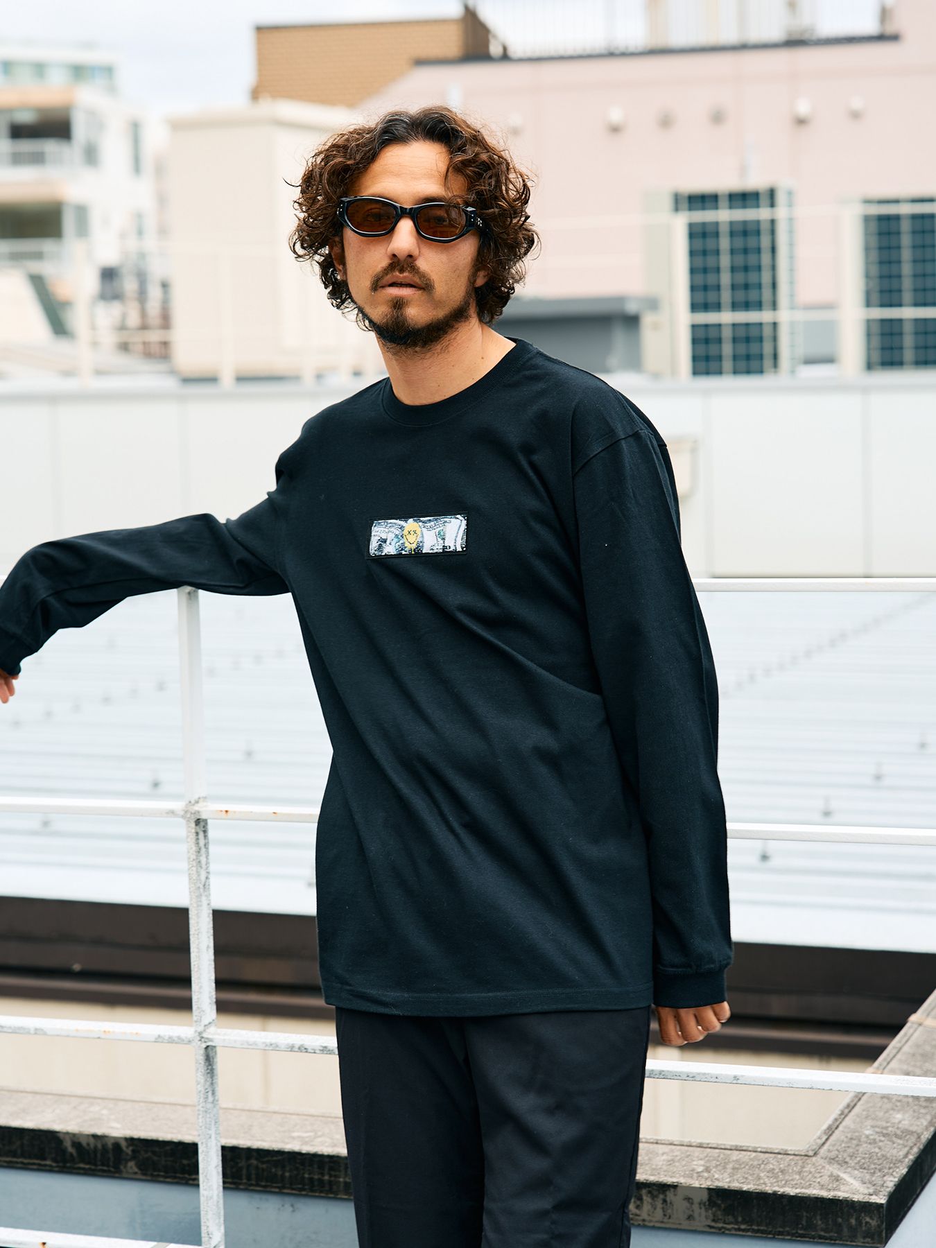 5.6ozコットン天竺 YOU GOT THIS シークインLS Tシャツ / ブラック