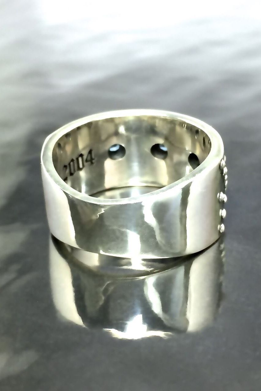 《受注生産》 STUD RING [B] with BLUE TOPAZ ブルートパーズ リング 【GOD SIZE】 注文から2～3週間後入荷予定