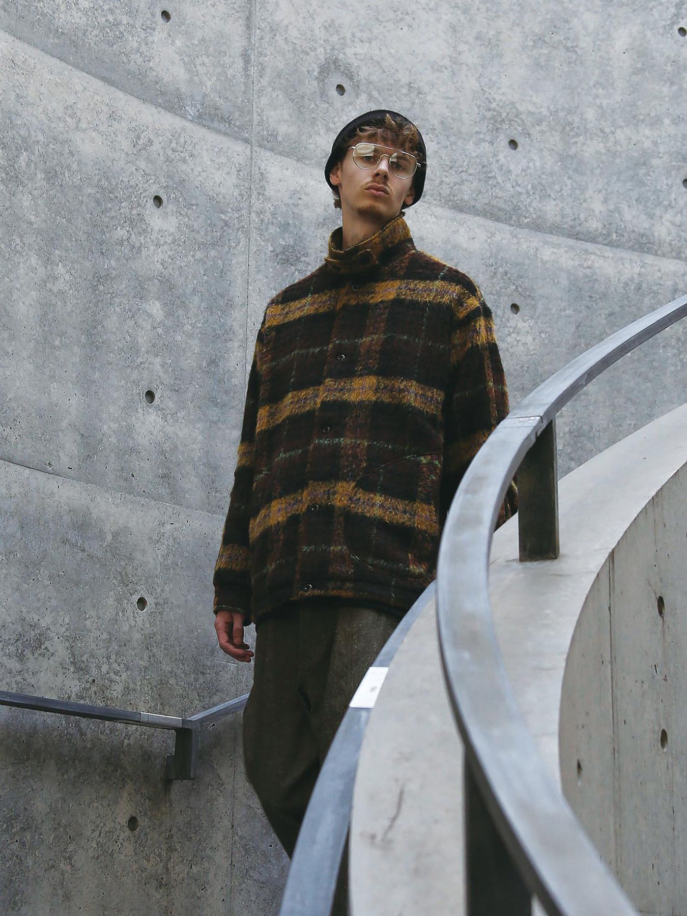 【予約品】WOOLY JKT / ブラウン×マスタード【QUOLT】